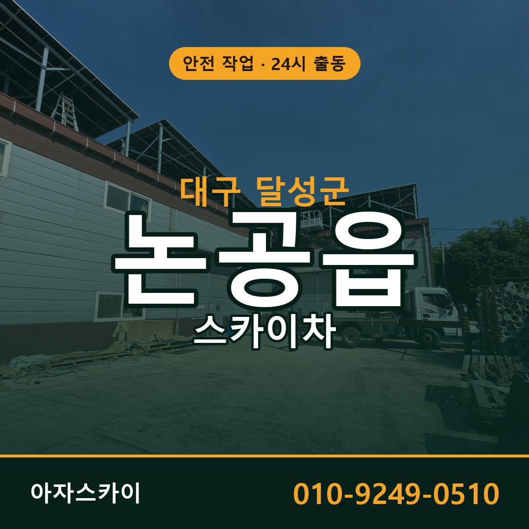 대구 달성군 논공읍 스카이차 전문 아자스카이 - 24시 배차