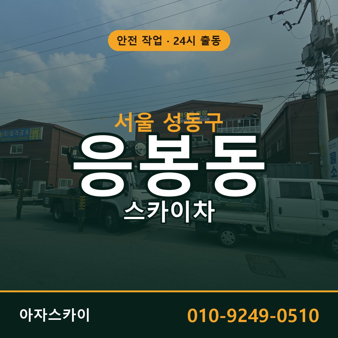서울 성동구 응봉동 스카이차 전문 아자스카이 - 24시 배차