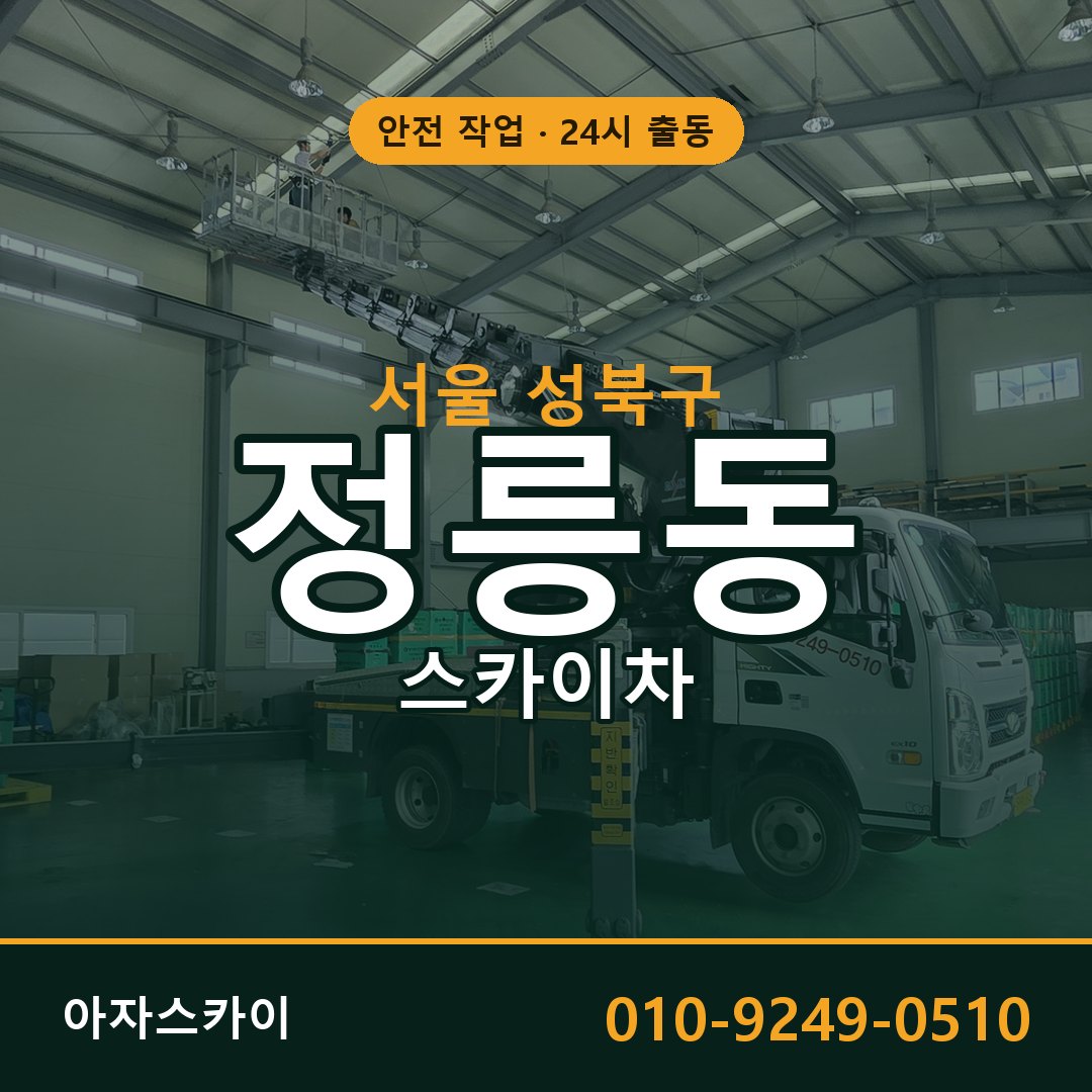 서울 성북구 정릉동 스카이차 전문 아자스카이 - 24시 배차