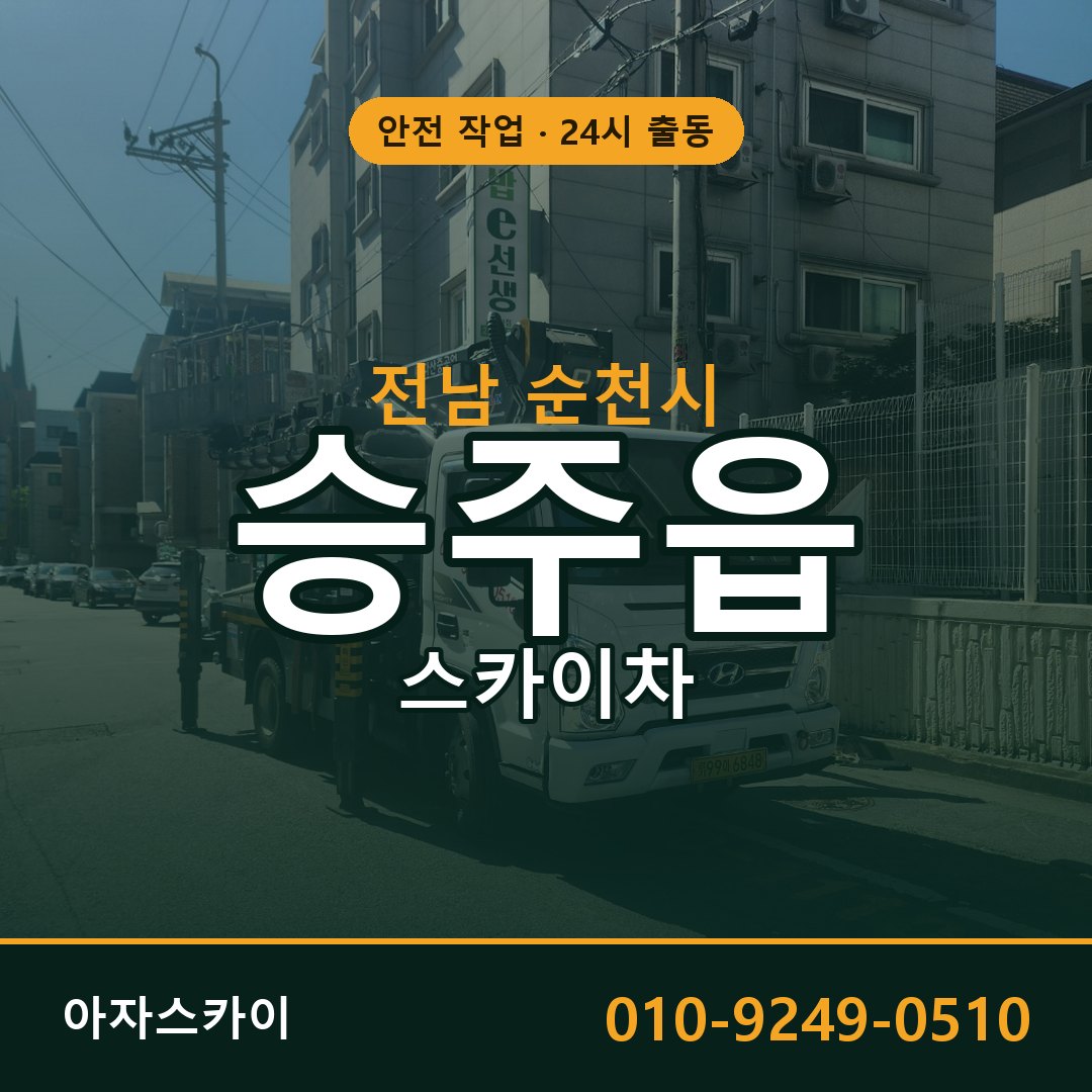 전남 순천시 승주읍 스카이차 전문 아자스카이 - 24시 배차