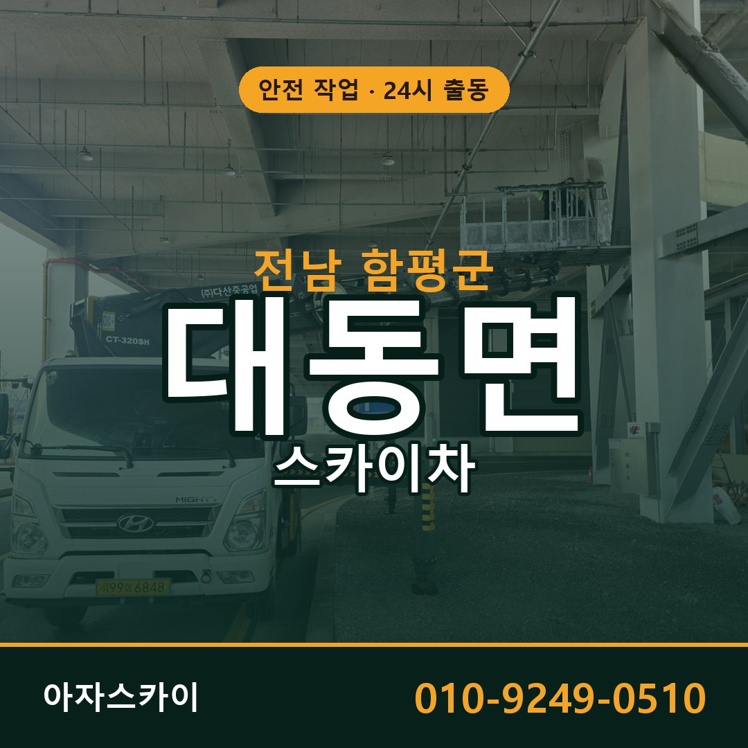 전남 함평군 대동면 스카이차 임대 | 아자스카이 고소작업차