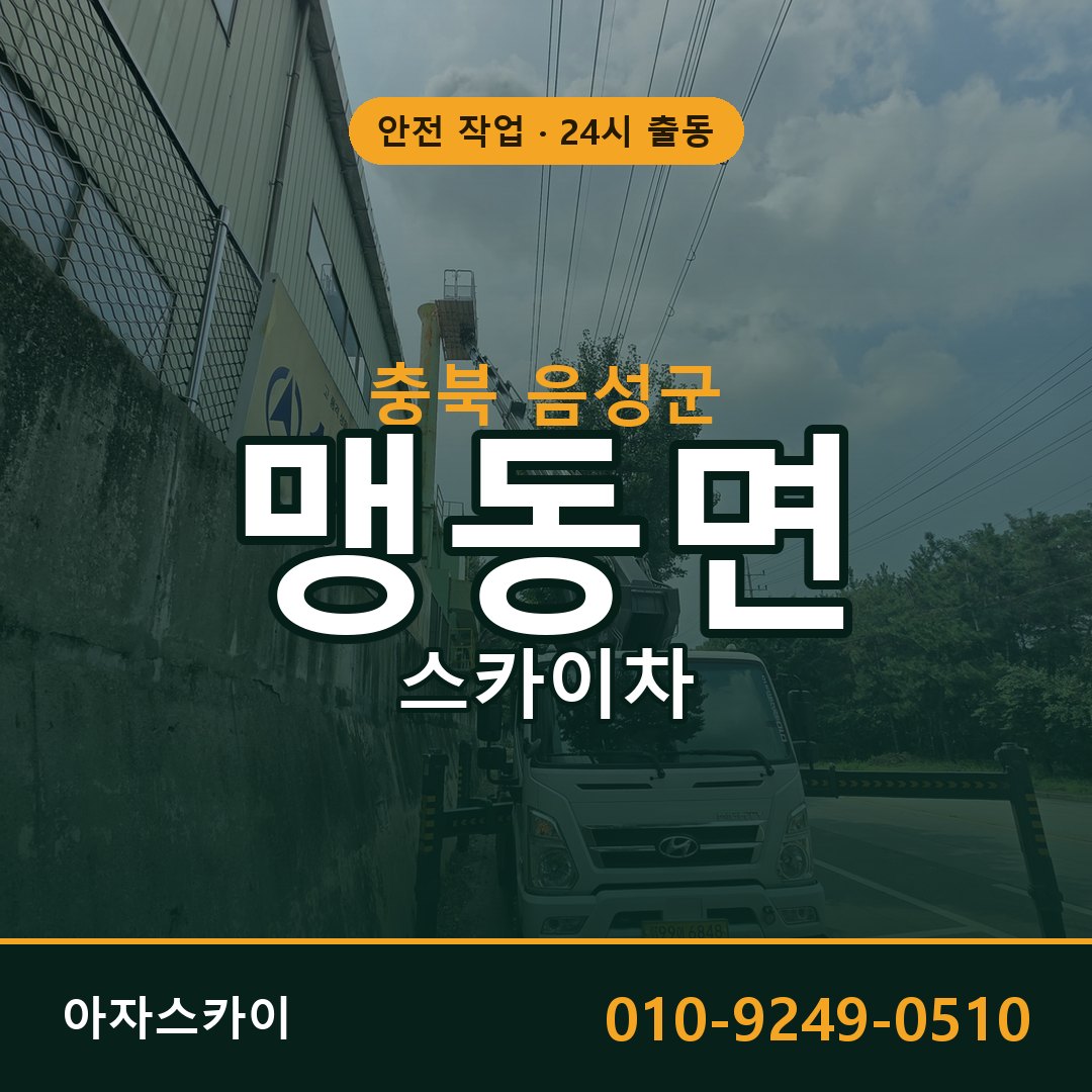 충북 음성군 맹동면 스카이차 - 외벽·간판·양중 아자스카이