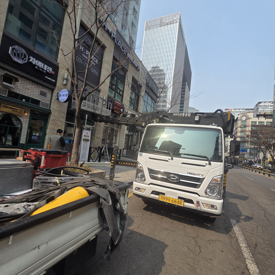 부산 기장군 기장읍 스카이차 정밀 작업 현장